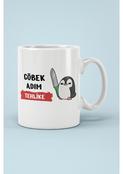 Göbek Adım Tehlike Baskılı Kupa Bardak