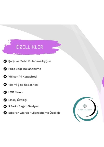 Süt Sağma Pompası Elektrikli Şarjlı Süt Pompası Yüksek Kalite 9 Farklı Sağma Ayarı Tek Yönlü fırsatları