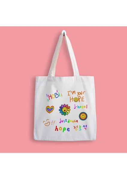Bts J-Hope Baskılı Bez Çanta
