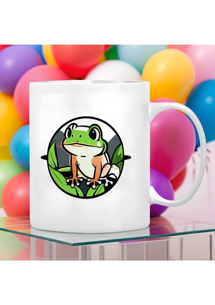 Kurbağa Figürlü Büyük Boy 300 ml Sevimli Porselen Kupa Bardak modelleri