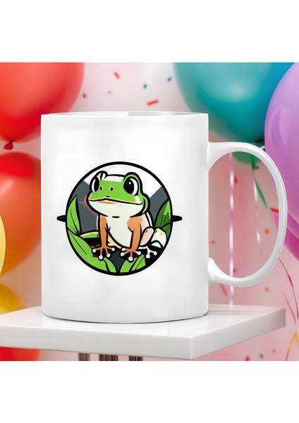 Kurbağa Figürlü Büyük Boy 300 ml Sevimli Porselen Kupa Bardak fırsatları