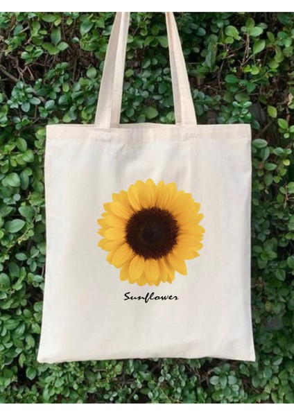 Sunflower Ayçiçeği Tasarım Tote Bag Bez Çanta