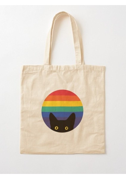 Cat In Rainbow Gökkuşağındaki Kedi Tote Bag Bez Çanta indirimleri