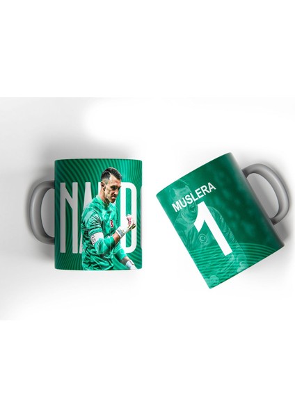 Fernando Muslera Nando Muslera Yeşil Tasarım Baskılı Hediye Kupa Bardak