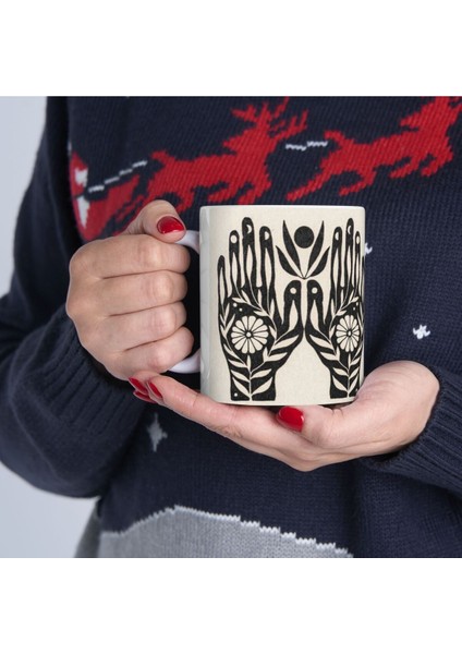 Fatma Ananın Eli Nazar Göz Temalı Kupa Bardak Evil Eye Themed Mug