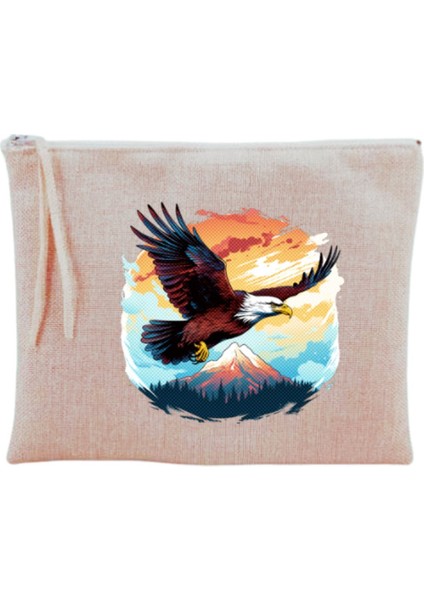 Uçan Kartal Baskılı Makyaj Çantası