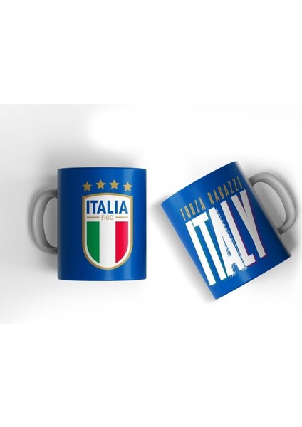 Italya Euro 2024 Italya Kupa Bardak Milli Takım Tasarım Baskılı Kahve Kupası Hediye Porselen Kupa fiyatları