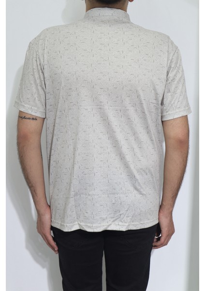Fistan Store Erkek Desenli Klasik Kesim Rahat Kalıp Tek Cepli Gömlek Yaka T-Shirt modelleri