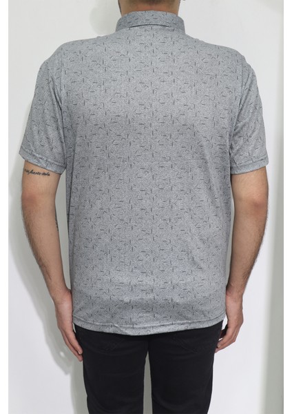 Fistan Store Erkek Desenli Klasik Kesim Rahat Kalıp Tek Cepli Gömlek Yaka T-Shirt modelleri