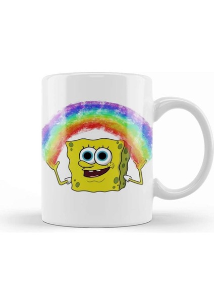 Spongebob Rainbow Süngerbob Kupa Bardak Porselen