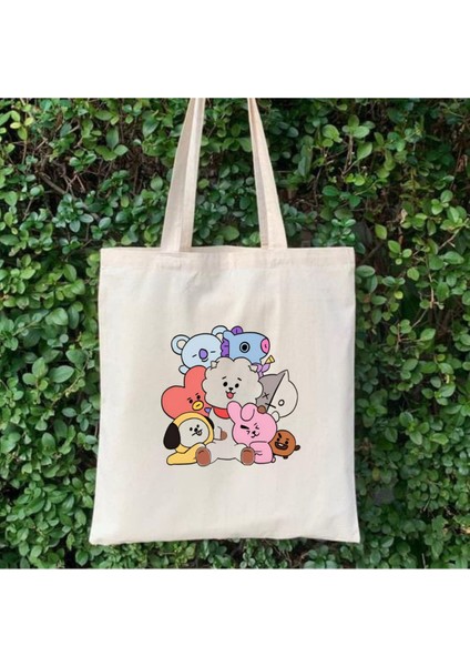 Bts BTS21 Kpop Tasarım Tote Bag Bez Çanta