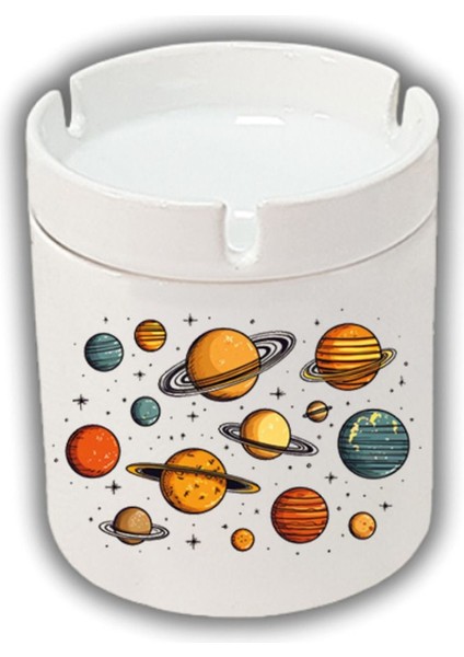 Gezegenler Iç Içe Baskılı Küllük Kül Tablası