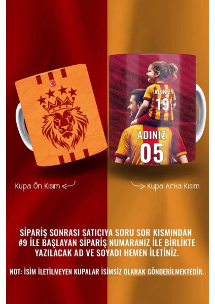 Kişiye Özel Baba-Kız / Anne-Kız Figürlü Isim ve Numaralı Kahve Kupası