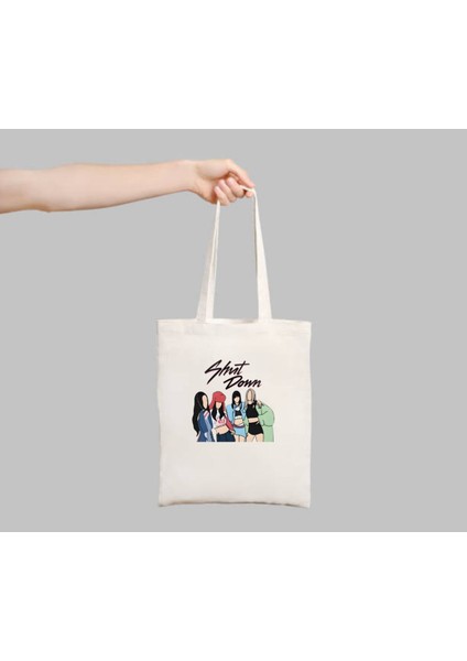 Black Pink Shut Down Blackpink Tote Bag Bez Çanta modelleri