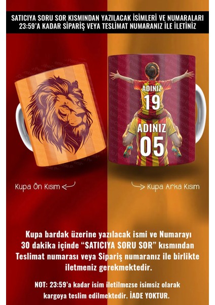Baba Kız - Anne Kız Ad ve Numaralı Kupa Kahve Bardak Kadın