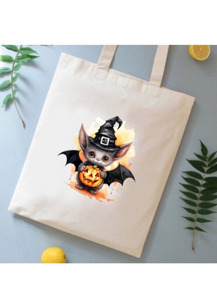 Halloween Cadılar Bayramı Balkabağı Tote Bag Bez Çanta
