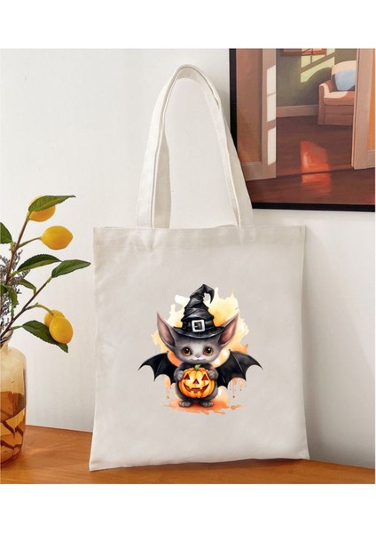 Halloween Cadılar Bayramı Balkabağı Tote Bag Bez Çanta