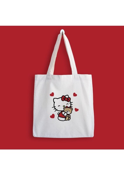 Hello Kitty Baskılı Bez Çanta