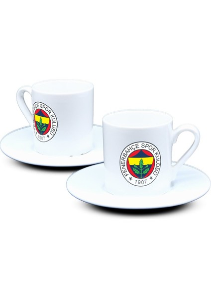Fb Logo Baskılı 2'li Türk Kahvesi Fincan Seti