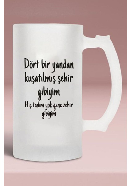 Buzlu Cam Bira Bardağı - Dört Bir Yandan Kuşatılmış