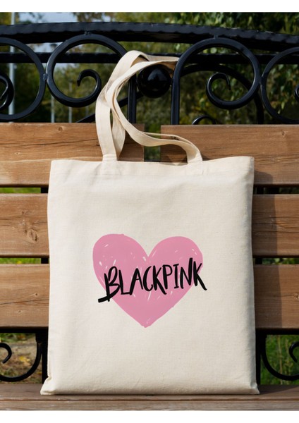 Black Pink Tote Bag Bez Çanta