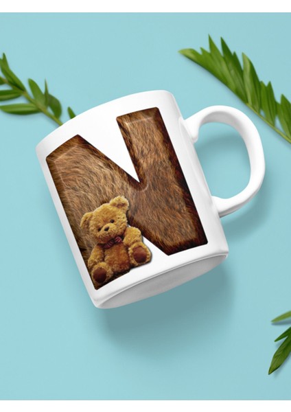 Ayılı N Harf Kupa Bardak