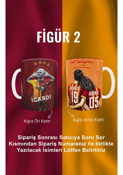 Sarı Kırmızı Erkek Kız Sevgililere Özel Aslan Figürü Forma Adı ve Numaralı Kupa Kahve Bardak fiyatları