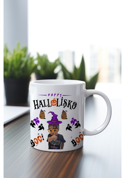 Halilişko Mileh Patates Hallowen Temalı Full Baskılı Kupa Bardak