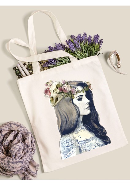 Lana Del Rey Tasarımlı Tote Bag Bez Çanta