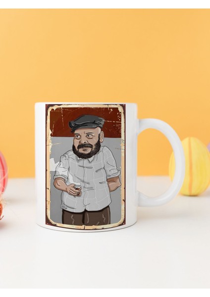 Retro Baskılı Kupa Bardak