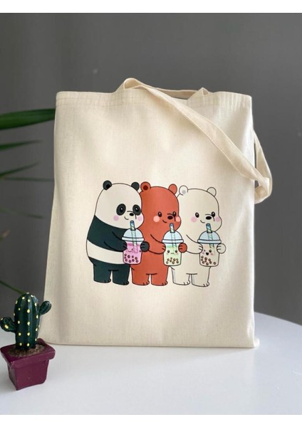 Kafadar Ayıcıklar Baskılı Bez Çanta fiyatları