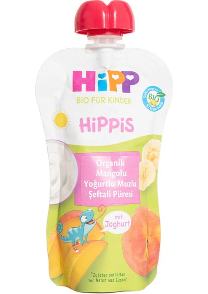 Hipp Organik Mangolu Yoğurtlu Muzlu Şeftali Püresi 100 gr