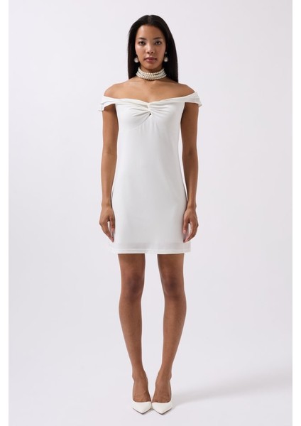Büzgü Detay Omuz Askılı Mini Elbise fiyatları