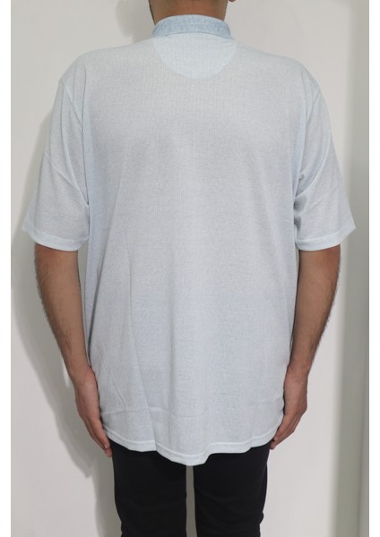 Fistan Store Erkek Desenli Klasik Kesim Rahat Kalıp Tek Cepli Polo Yaka Battal T-Shirt modelleri