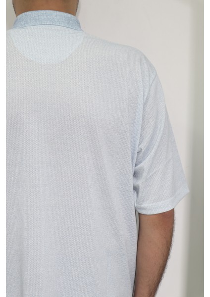 Fistan Store Erkek Desenli Klasik Kesim Rahat Kalıp Tek Cepli Polo Yaka Battal T-Shirt fırsatları