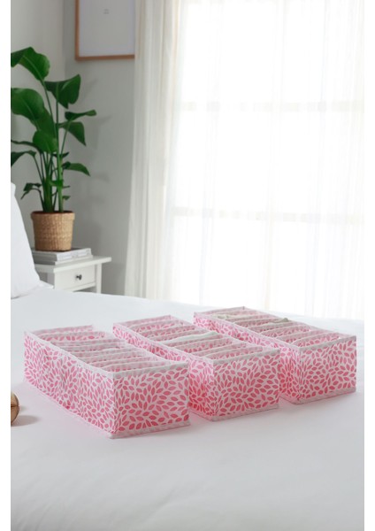 3'lü Yaprak Pudra Dolap Çekmecesi 8 Bölmeli Organizer Seti