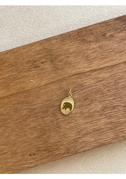 925 Ayar Gümüş Gold Renginden Filli Gümüş Bereket Şans Kolye Ucu fiyatları