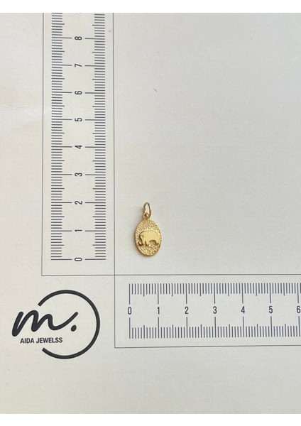 925 Ayar Gümüş Gold Renginden Filli Gümüş Bereket Şans Kolye Ucu modelleri