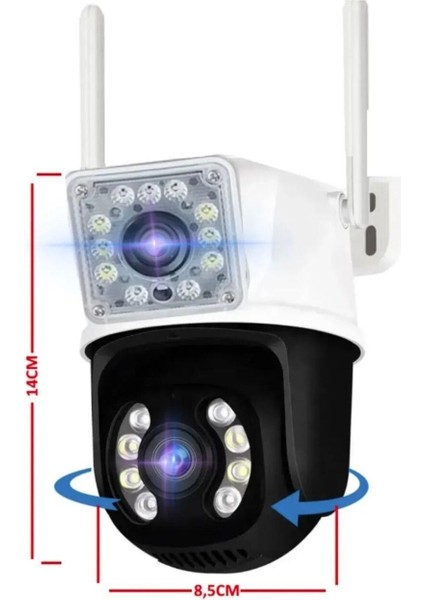 3011 Çift Kameralı Full Hd 4 Mp Gece Görüşlü Ip Wi-Fi Güvenlik Kamerası fırsatları