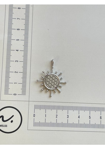 925 Ayar Gümüş Güneş Modeli Işlemeli Gümüş Kolye Ucu