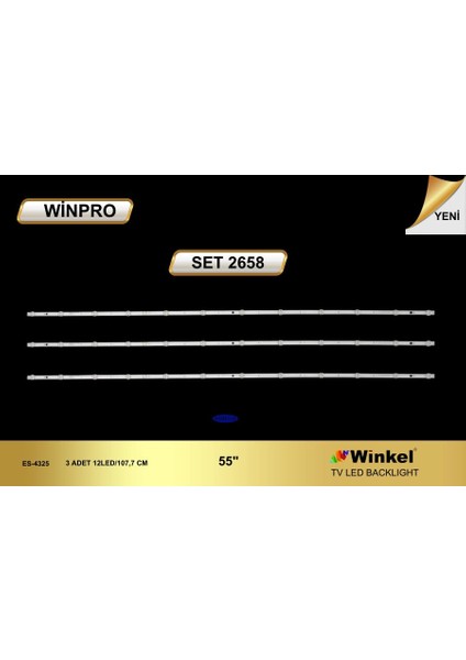 Tv LED Bar -2658 Takım 3 LÜ-55PA525E,BL55245,SMC3030-0D35-3X12-200810