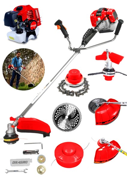 Alman 20 Hp Yan Tipi Benzinli Motorlu Ot Çalı Tırpanı Çim Biçme Makinesi Tırpan