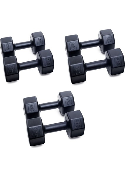 Ps Spor 3 Çift Dambıl Set 3 kg + 4 kg + 5 kg + Ayarlanabilir Sayaçlı El Yayı