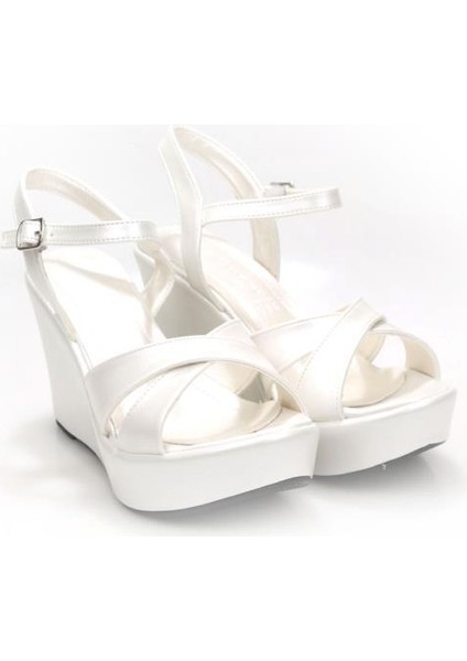 Lgzz 03149 Kadın Dolgu Taban Gelin Nikah Düğün Sandalet Ayakkabı fiyatları