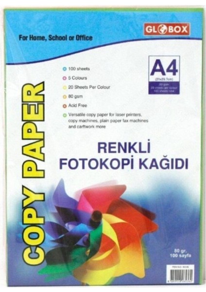 Renkli Fotokopi Kağıdı 100'LÜ