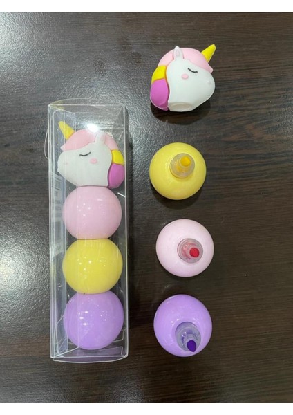 3 Renk Unıcorn Figürlü Mini Fosforlu Kalem Seti fiyatları