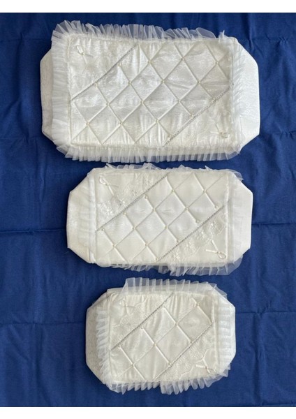 Krem Renkli Çeyizlik 3'lü Set, Söz, Nişan ve Düğün Için Şık ve Zarif Tasarım