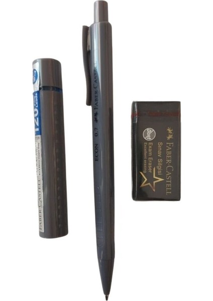 Faber Castell Uçlu Kalem Seti Gri ( 0.5 KALEM+SİLGİ+120Lİ Uç)