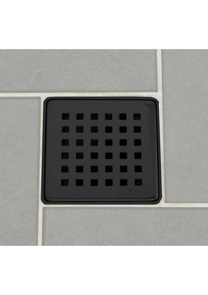 Sukar 10X10 cm Siyah Çelik Çerçeveli Kare Izgaralı Yandan Ø50 Çıkış Süzgeç 1041-1285022-31