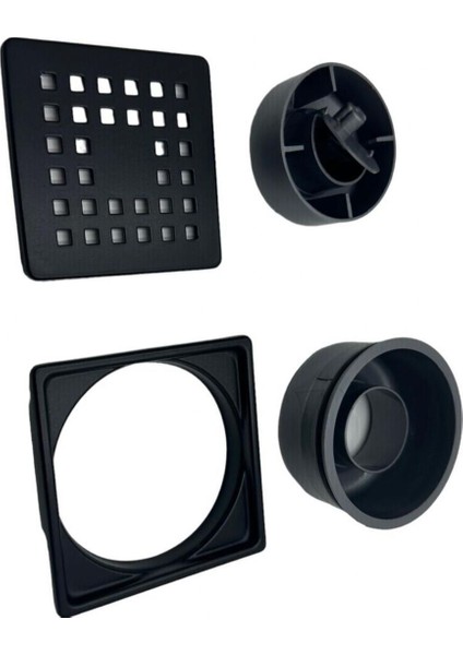 Sukar 10X10 cm Siyah Çelik Çerçeveli Kare Izgaralı Yandan Ø50 Çıkış Süzgeç 1041-1285022-31 fırsatları
